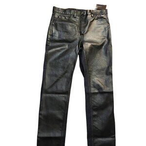 John Richmond Dual-Tone Coated Denim Front & Blue Denim Back Jeans Sz 28 NWT